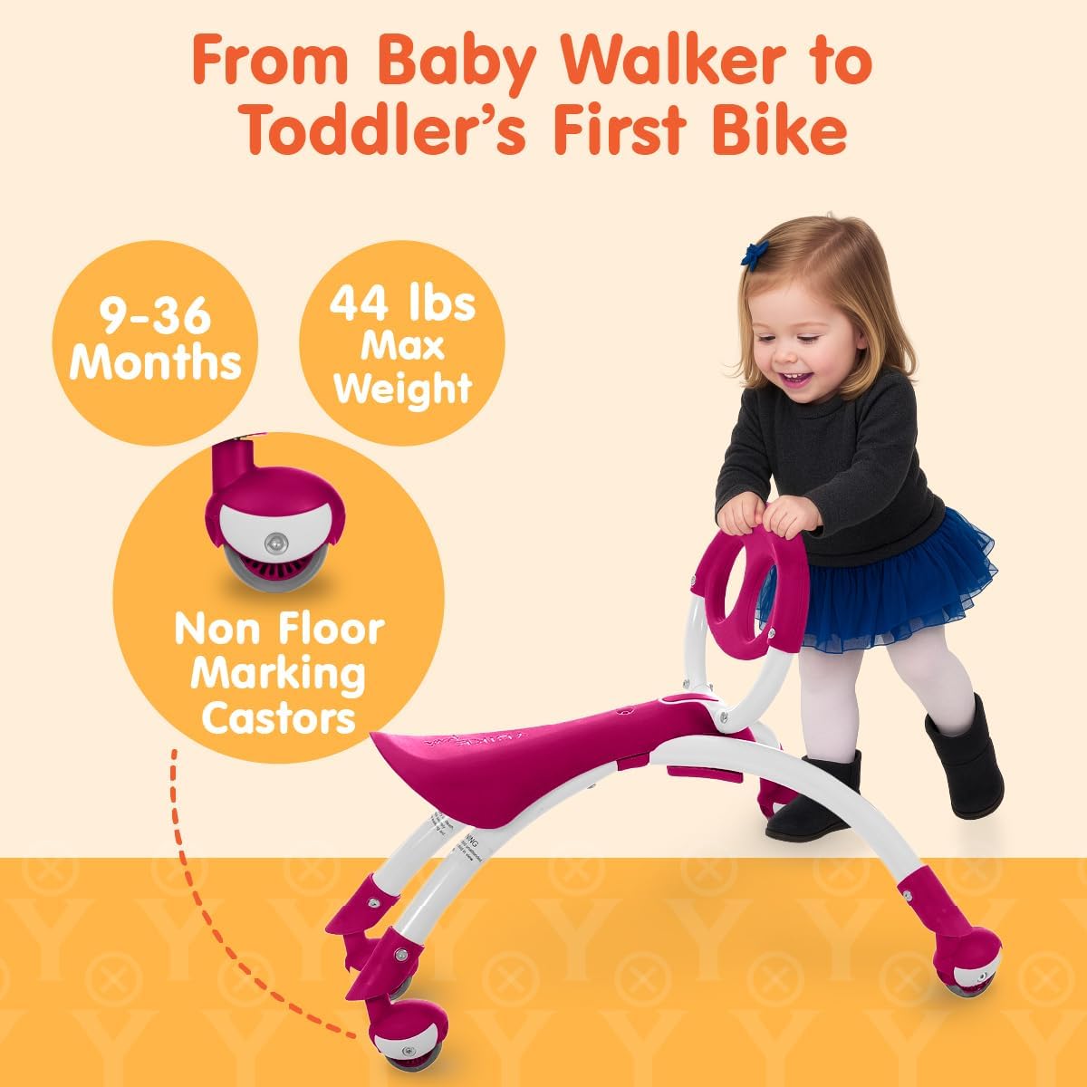 Pewi Walking Ride-On Toy, Baby Walker & Toddler Ride-On, Ages 9M-3 Years