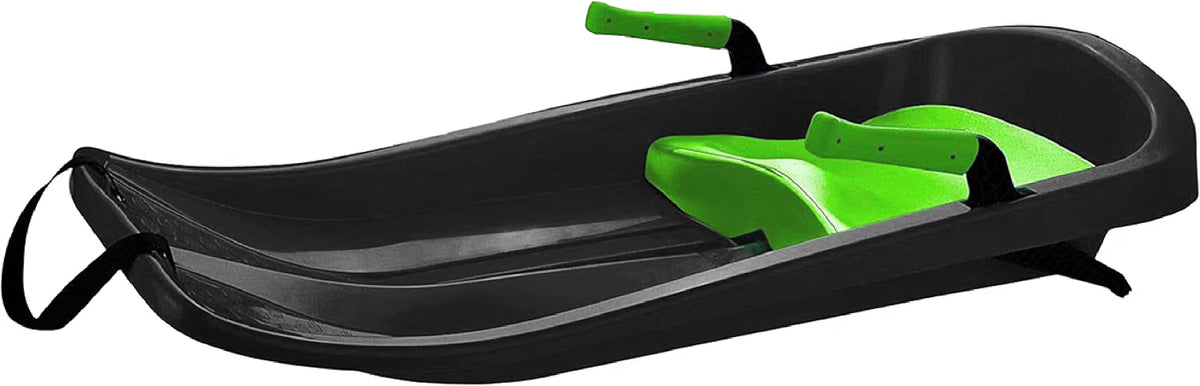 Kids' Toboggan Sled, Lightweight Plastic Snow Sled with Tow Strap & Brakes