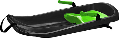 Kids' Toboggan Sled, Lightweight Plastic Snow Sled with Tow Strap & Brakes