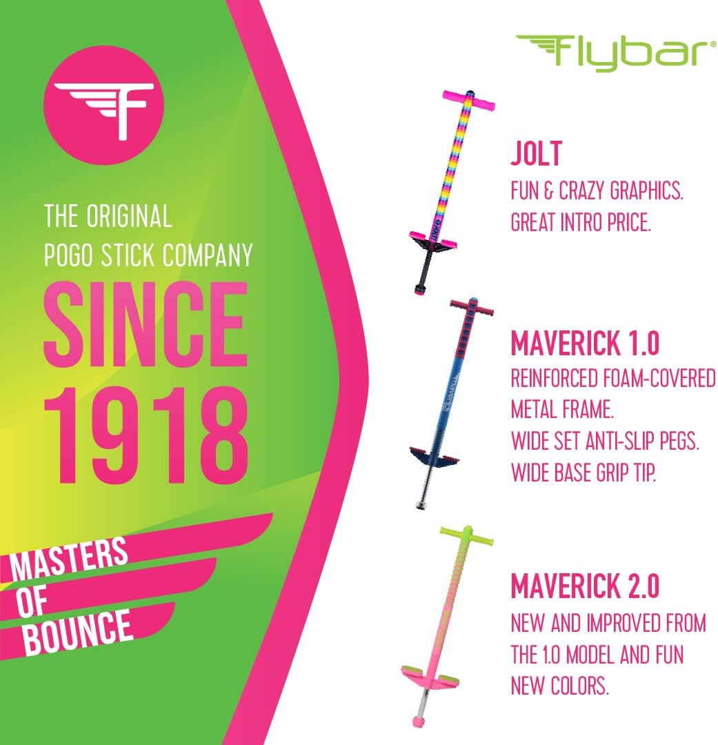 Original Foam Maverick Pogo Stick, Kids Ages 5+, 40-80lbs