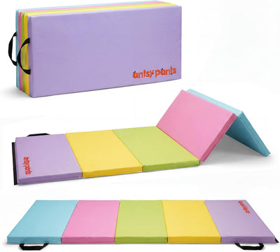 Antsy Pants Tumbling Mat for Kids, Foldable Padded Gymnastics Mat