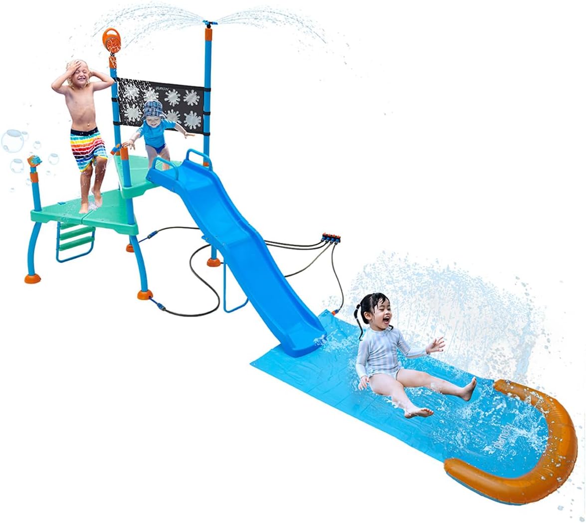 Plum Play Kids Outdoor Water Slide Play Equipment (Shower Tower)