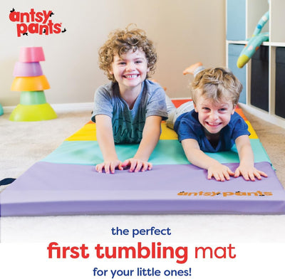 Antsy Pants Tumbling Mat for Kids, Foldable Padded Gymnastics Mat