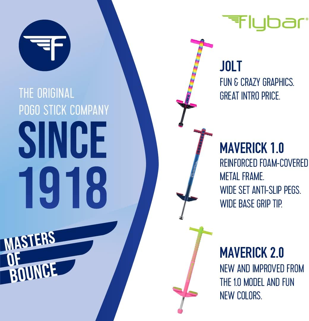 Original Foam Maverick Pogo Stick, Kids Ages 5+, 40-80lbs