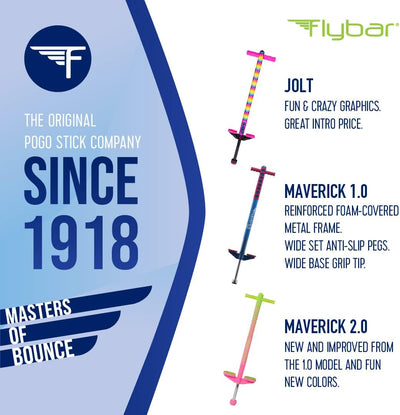 Original Foam Maverick Pogo Stick, Kids Ages 5+, 40-80lbs