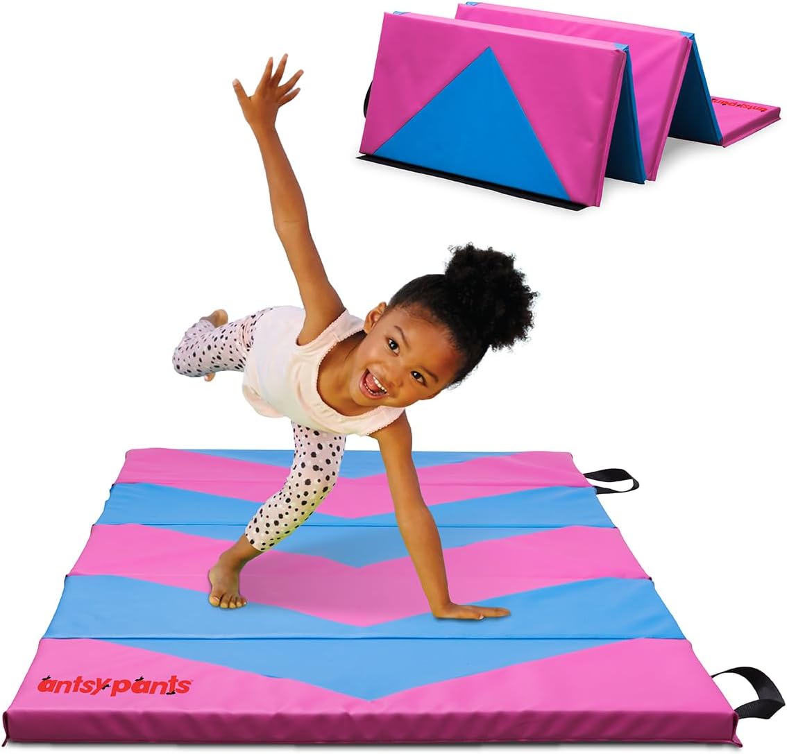 Antsy Pants Tumbling Mat for Kids - 5-Fold Gymnastics Mat, Easy to Clean, Sturdy, Foldable Tumbling Mats