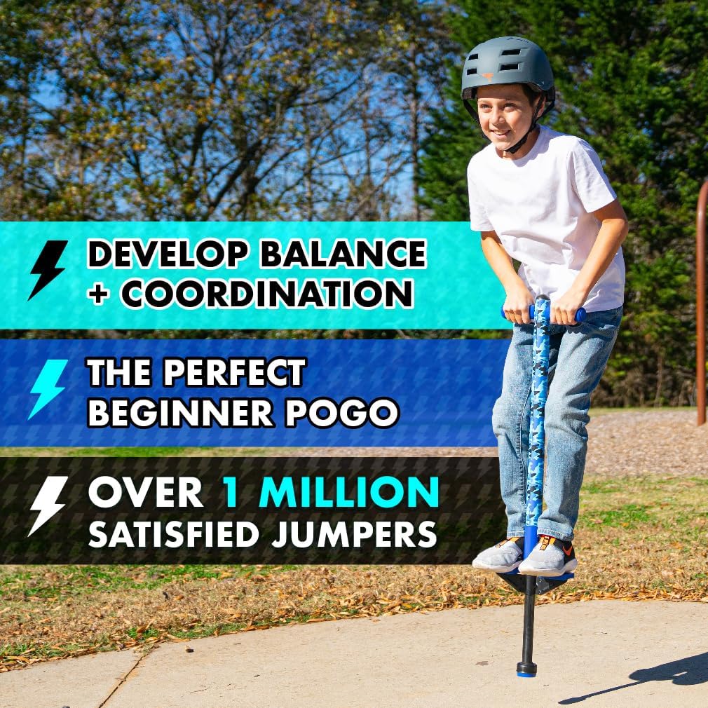Jolt Foam Covered Pogo Stick, Kids Ages 6+, for Beginners spring