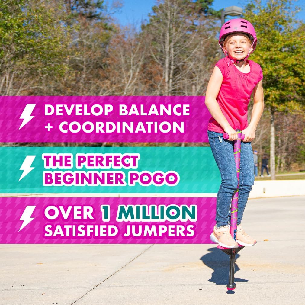 Jolt Foam Covered Pogo Stick, Kids Ages 6+, for Beginners spring
