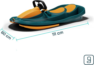 Gizmo Riders Snow Sled for Kids & Adults, Durable Plastic Sled, Lightweight, Age 3+