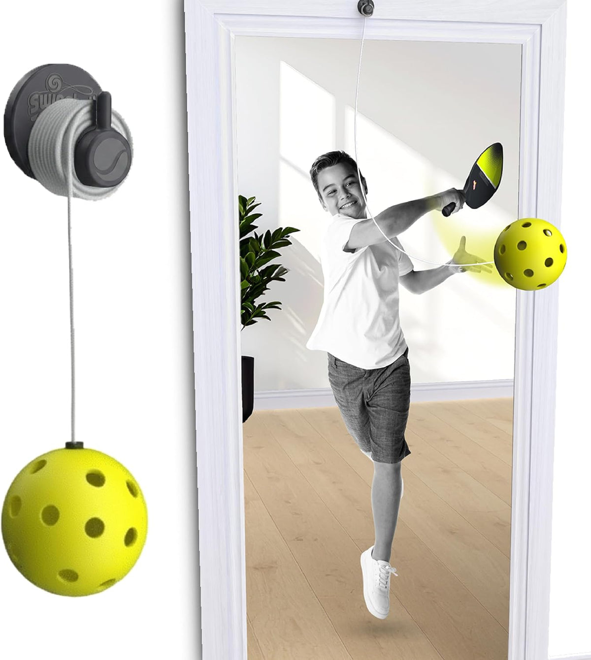 Swingball Pickleball Trainer, Wall-Mount Rebounder, Tethered Ball, Ages 6+
