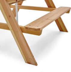 Plum® Wooden Kids Picnic Table and Chair Set with Removable & Adjustable Umbrella