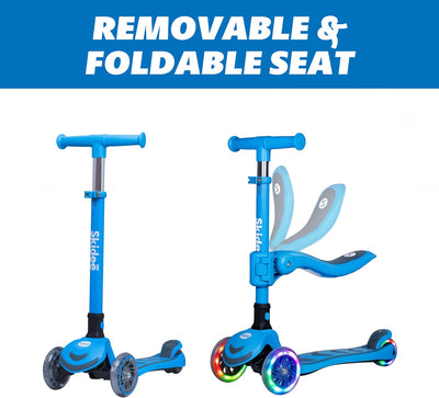 SKIDEE Kids 3-Wheel Scooter, Foldable, Adjustable Height, LED Wheels