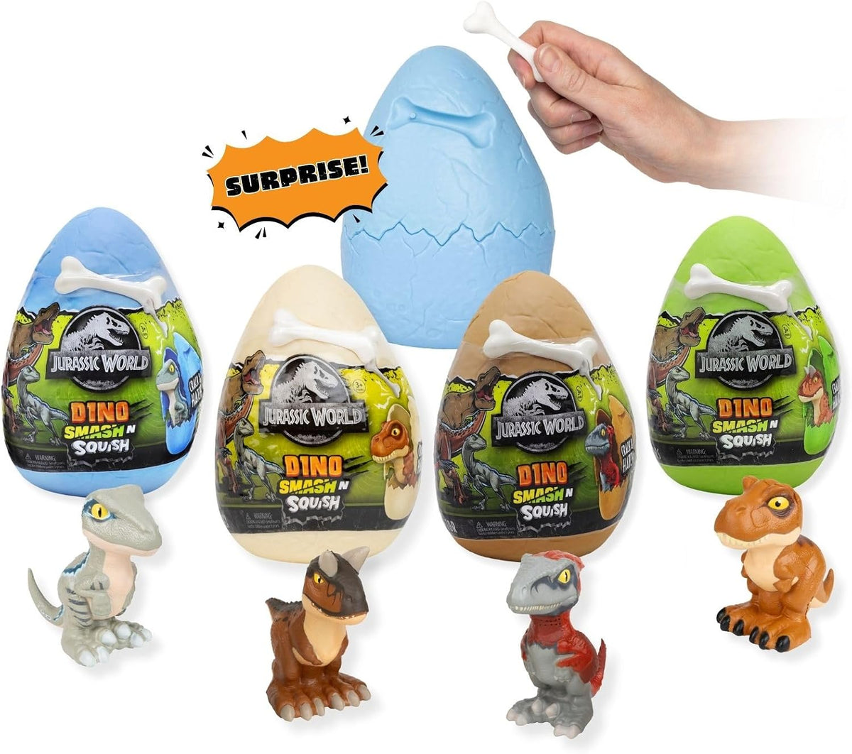 Jurassic World Dino Smash N Squish Surprise Egg w/Bone Tool for Kids Ages3+
