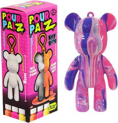 Pour Palz Mini Paint Bear Keychain Pouring Craft DIY Kit, Design Your Own Personalized Bear Keepsake