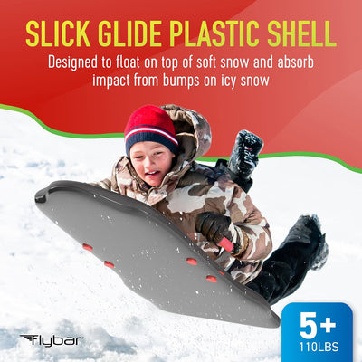 Flybar Kids 36” Foam Snow Sled with Slick Bottom & PE Core Build, Holds Up To 110 Lbs