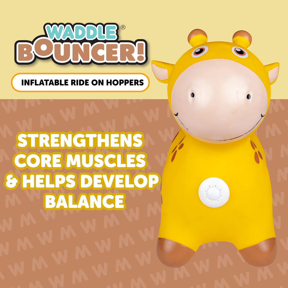 Waddle Bouncy Animal Hopper, Inflatable Riding Toy, Ages 2+