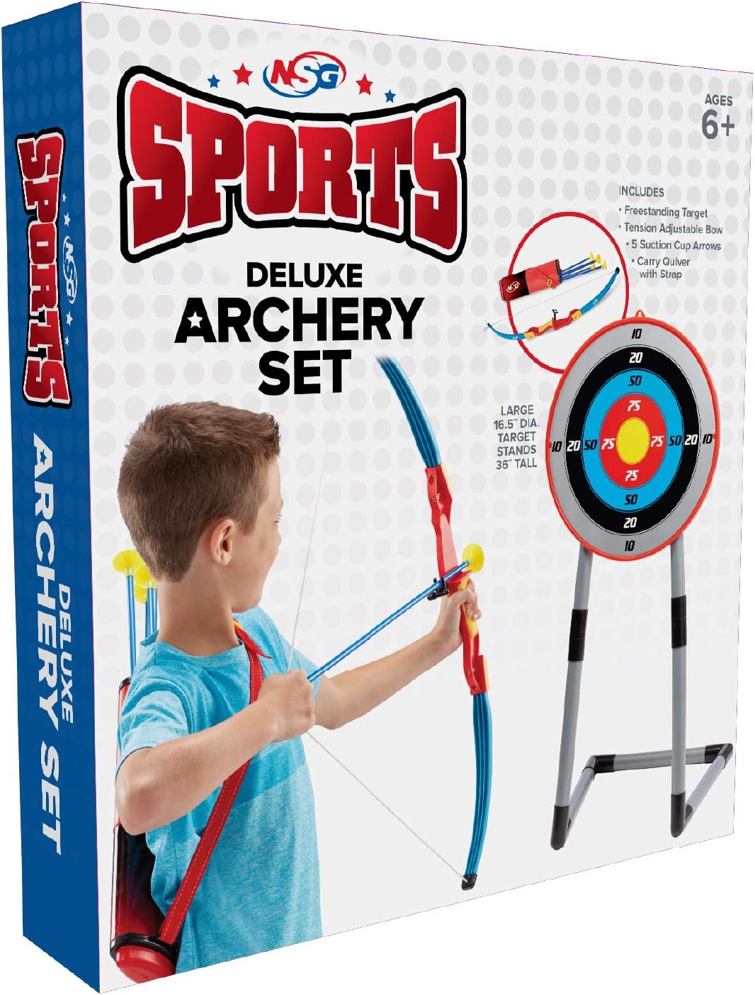 Deluxe Bow & Arrow Set for Kids, Freestanding Target, Suction Cup Arrows & Quiver