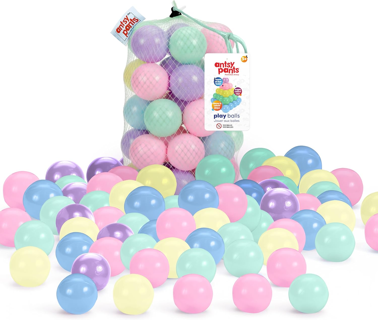 Antsy Pants 100 Ball Pit Balls, Non-Toxic Ball Pit for Toddlers 1-3
