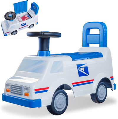 Waddle USPS Mail Truck Ride-On Toy, Lights & Sounds, 44lb Capacity