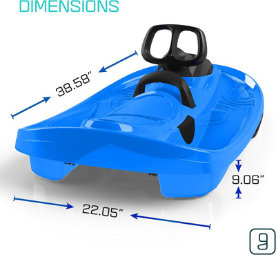 Gizmo Riders Snow Sled for Kids & Adults, Steering Wheel, Anti-Slip Seat, Brake, 260lb