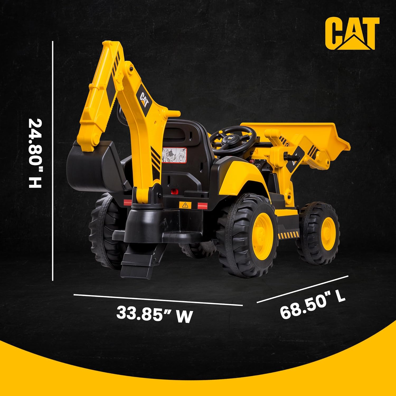 12V CAT Backhoe Loader Ride On Toy