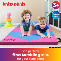 Antsy Pants Tumbling Mat for Kids - 5-Fold Gymnastics Mat, Easy to Clean, Sturdy, Foldable Tumbling Mats