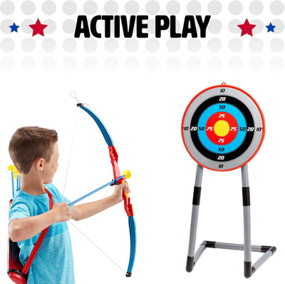 Deluxe Bow & Arrow Set for Kids, Freestanding Target, Suction Cup Arrows & Quiver