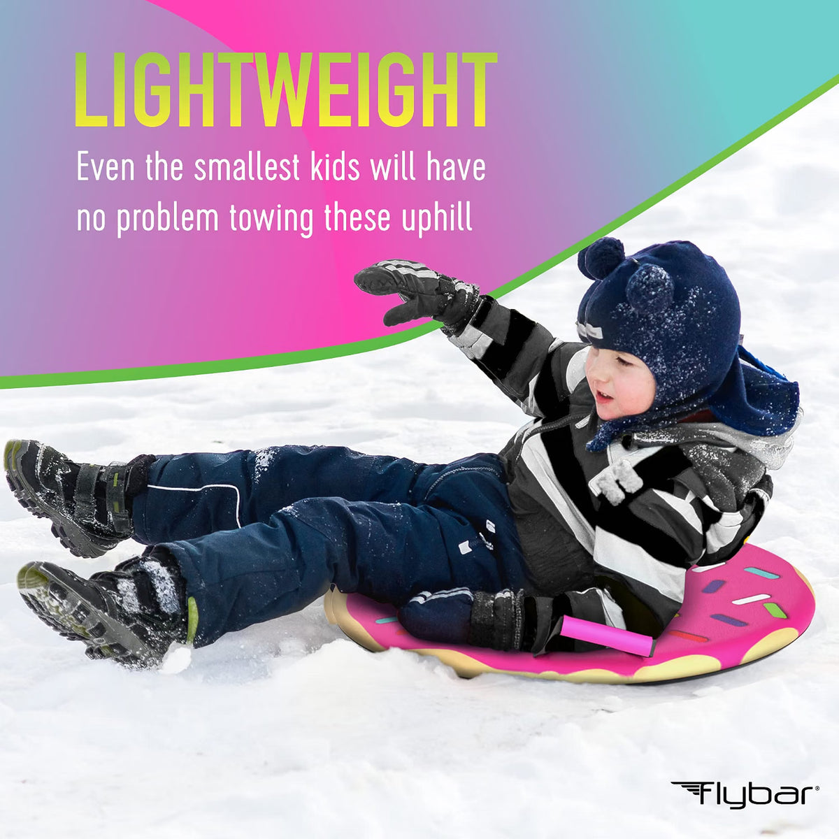 Flybar 26" Foam Saucer Snow Sled, Ages 5+, 110lb Capacity