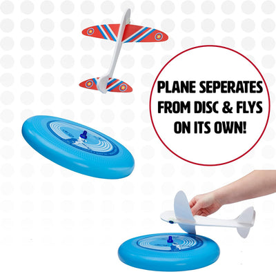 Sky High Flyer Flying Disc Airplane Launcher Toy, Ages 8+
