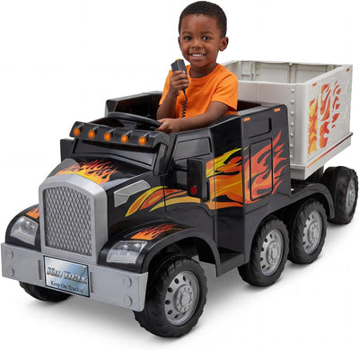 Kid Trax 12V Semi Truck Ride On Toys w/Detachable Cargo Trailer