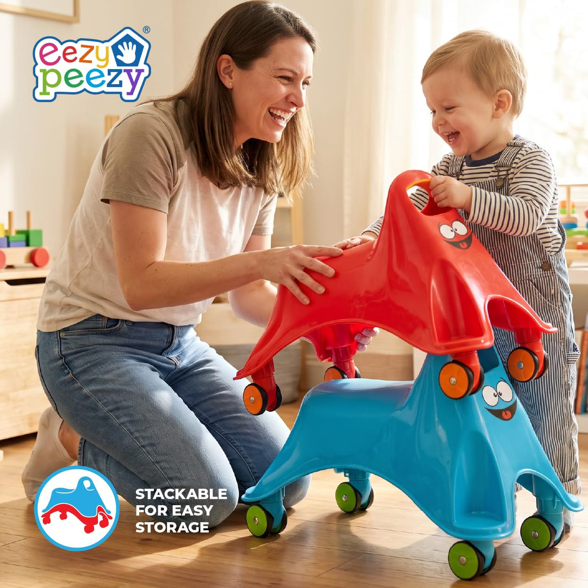 Eezy Peezy Googly Whirlee Baby Walker Ride-On Toy, Ages 1-3, 2 Pack