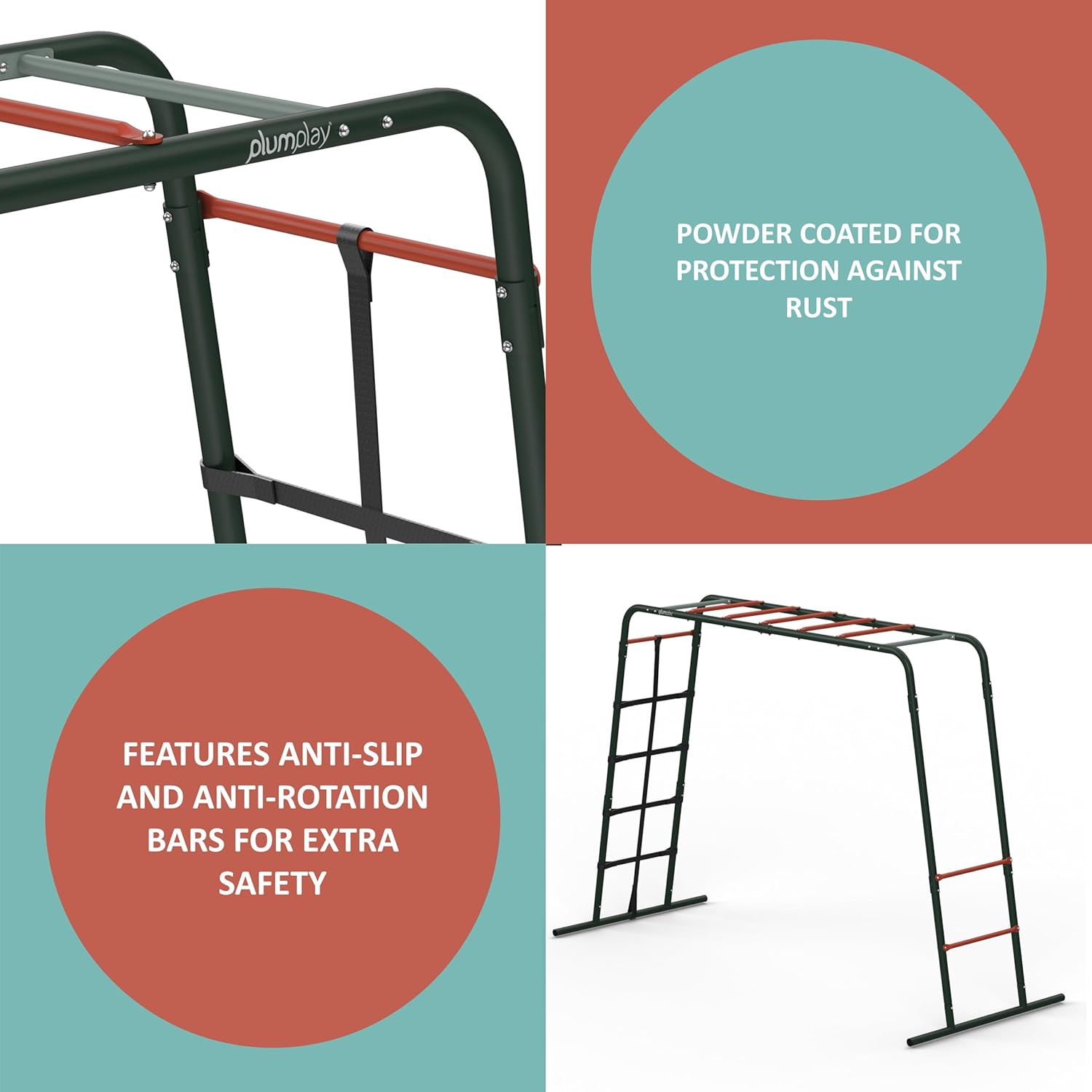 Plum Metal Monkey Bars Climbing Frame