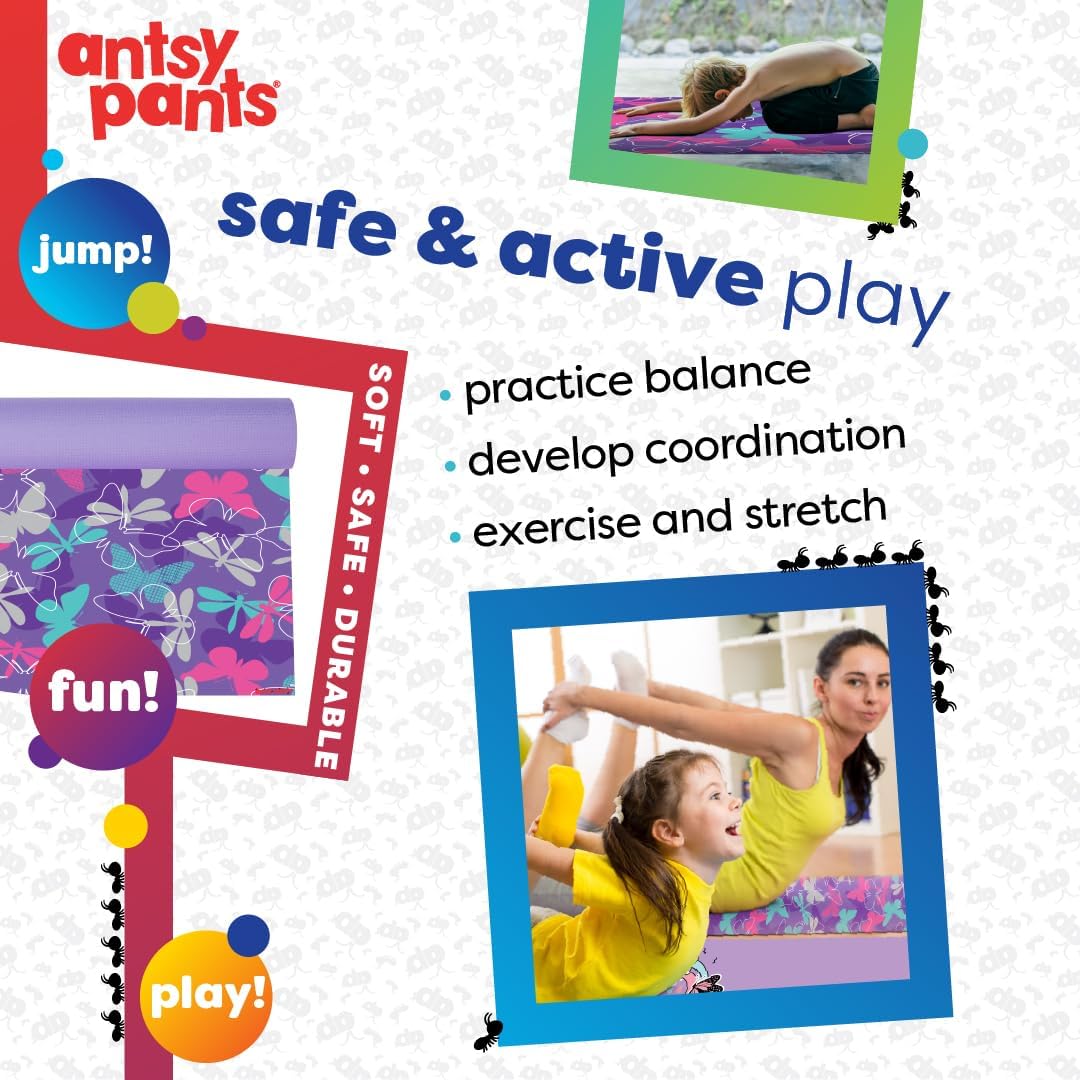 Antsy Pants Kids Yoga Mat - Yoga Mat for Kids, Yoga Mats for Home Workout