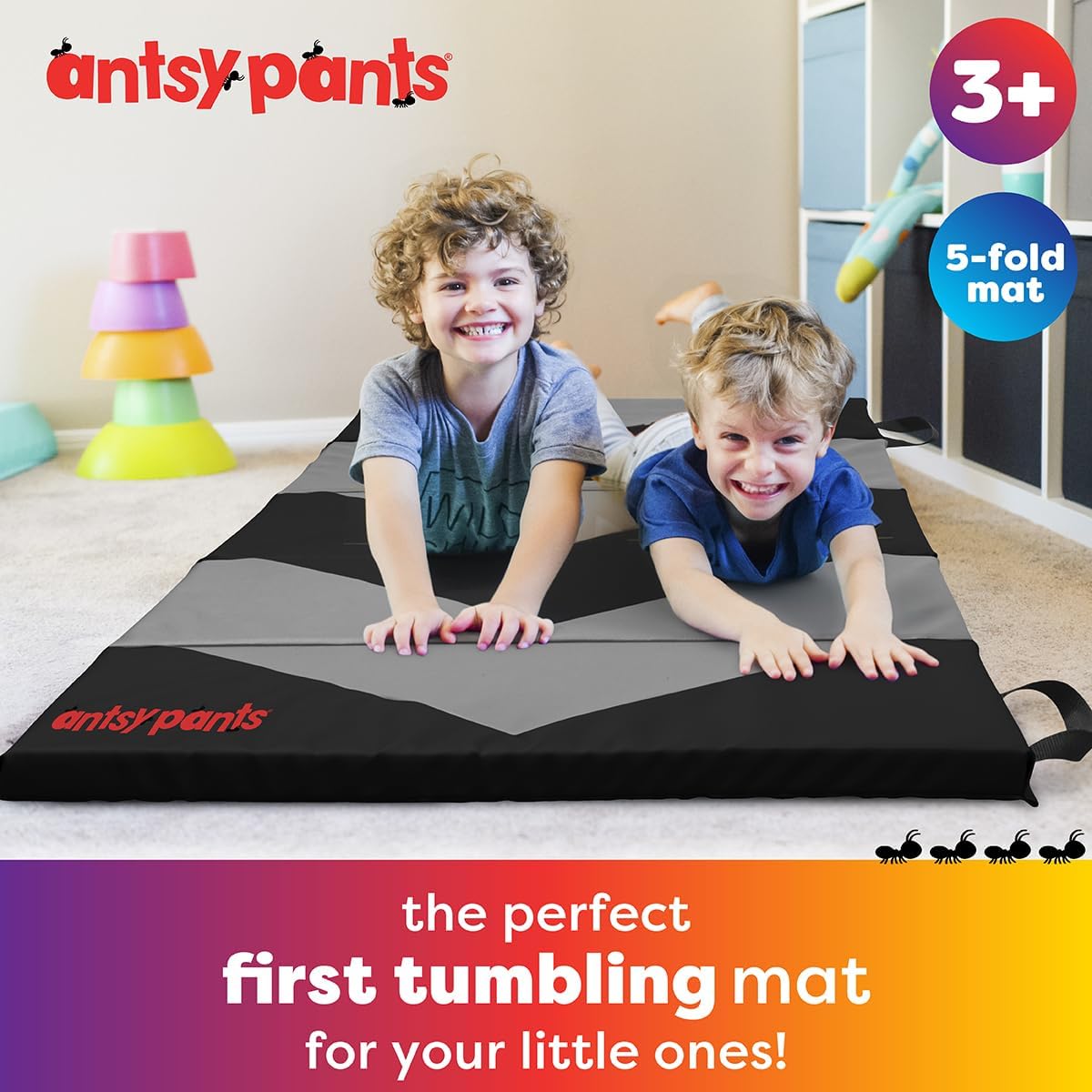 Antsy Pants Tumbling Mat for Kids - 5-Fold Gymnastics Mat, Easy to Clean, Sturdy, Foldable Tumbling Mats
