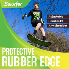 Swurfer Kick Stand Up Surfing Tree Swing Outdoor Swings for Kids Up to 200 Lbs - Hang from Up to 10 Feet High
