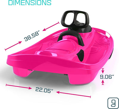 Gizmo Riders Snow Sled for Kids & Adults, Steering Wheel, Anti-Slip Seat, Brake, 260lb