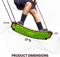 Swurfer Kick Stand Up Surfing Tree Swing Outdoor Swings for Kids Up to 200 Lbs - Hang from Up to 10 Feet High