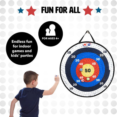 Target Toss 30" Double-Sided Dart Board, 12 Sticky Balls & Carry Bag