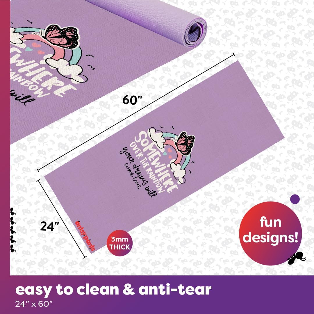 Antsy Pants Kids Yoga Mat - Yoga Mat for Kids, Yoga Mats for Home Workout