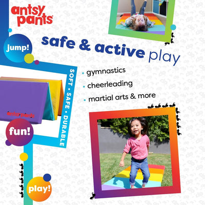 Antsy Pants Tumbling Mat for Kids, Foldable Padded Gymnastics Mat