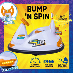 FunPark 12V Bumper Car for Kids, White