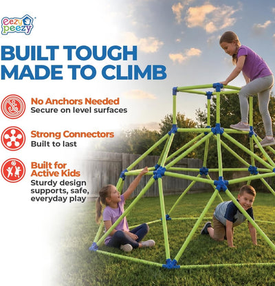 Kids Climber with Top, Indoor & Outdoor Play Set, Ages 3-6, Green