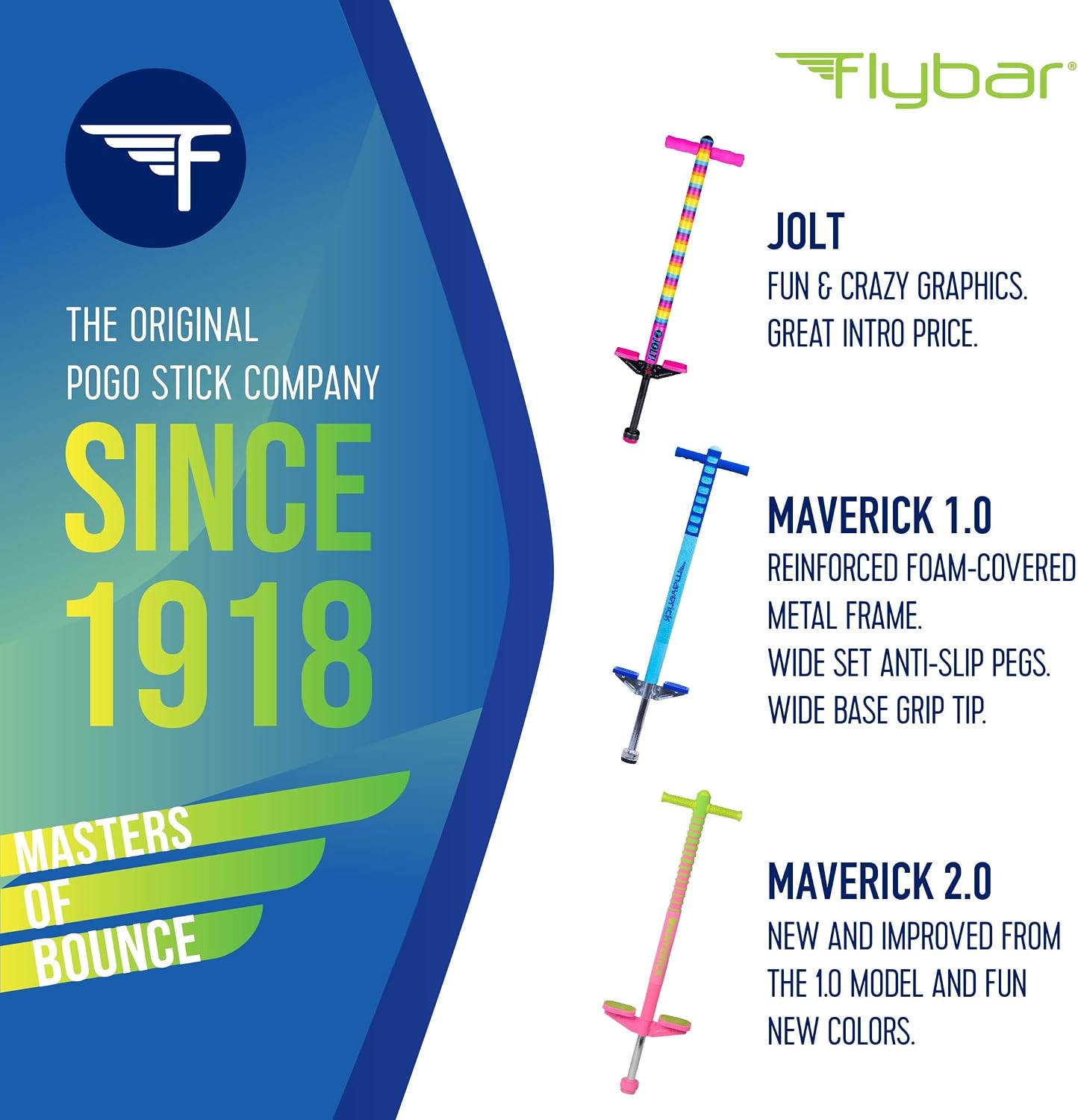 Original Foam Maverick Pogo Stick, Kids Ages 5+, 40-80lbs