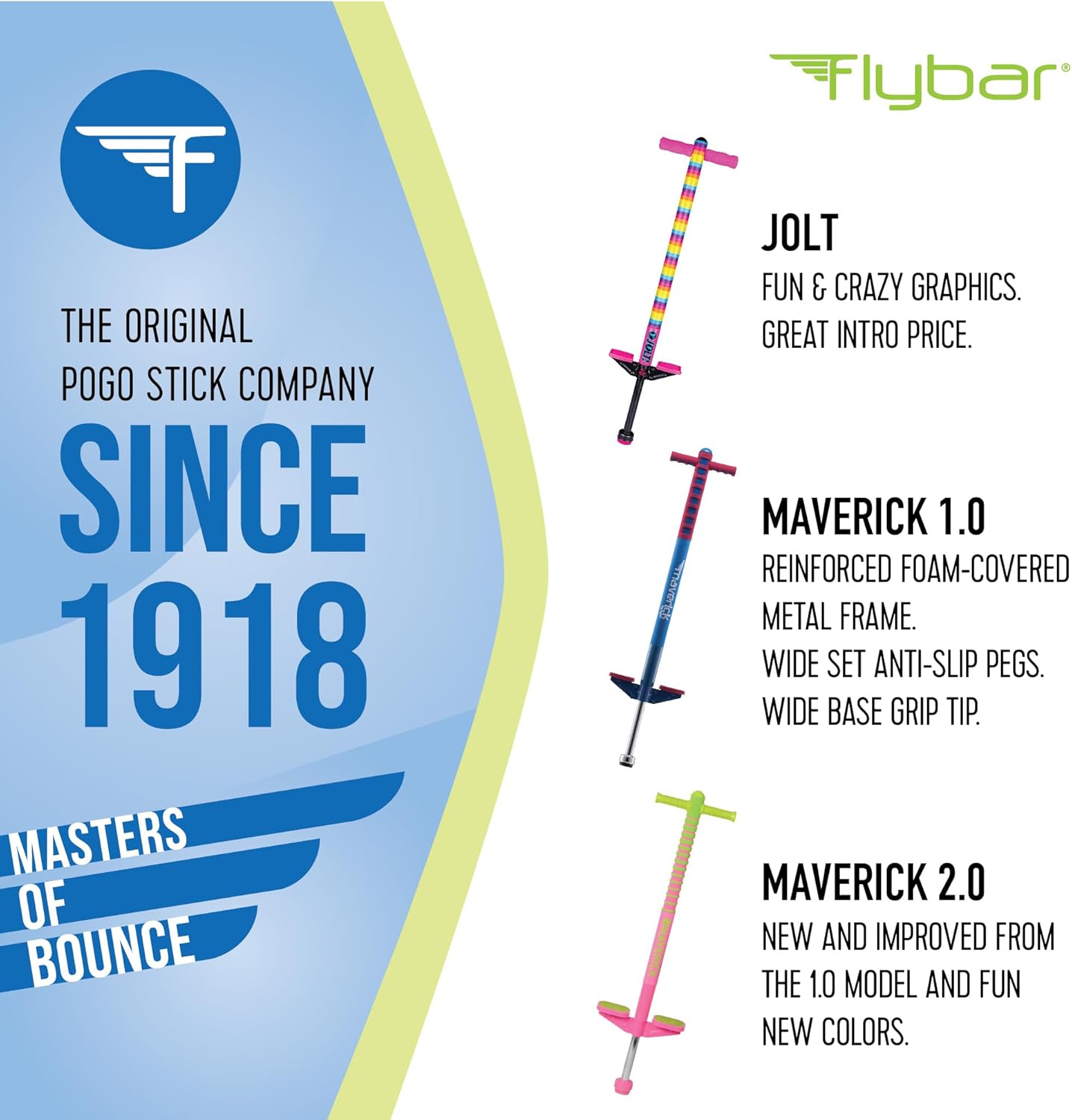 Original Foam Maverick Pogo Stick, Kids Ages 5+, 40-80lbs
