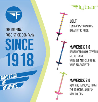 Original Foam Maverick Pogo Stick, Kids Ages 5+, 40-80lbs