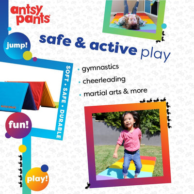 Antsy Pants Tumbling Mat for Kids, Foldable Padded Gymnastics Mat
