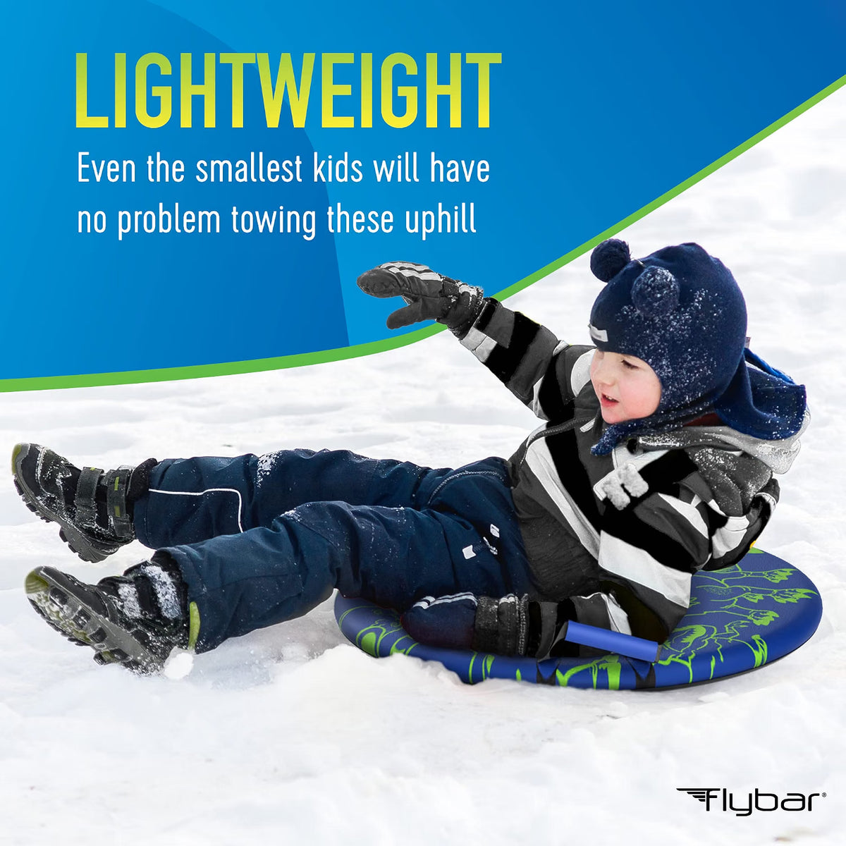 Flybar 26" Foam Saucer Snow Sled, Ages 5+, 110lb Capacity