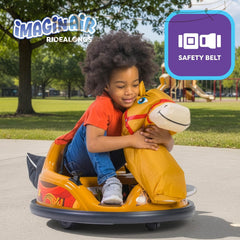 ImaginAir 6V Bumper Car with Auto-Inflated Brown Horse