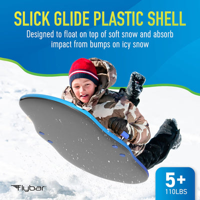 Flybar Kids 36” Foam Snow Sled with Slick Bottom & PE Core Build, Holds Up To 110 Lbs
