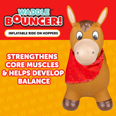 Waddle Bouncy Animal Hopper, Inflatable Riding Toy, Ages 2+